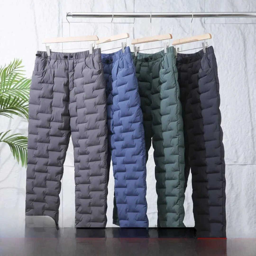 

Winter Thiened Men's Cotton Pants Outdoor Cold Resistant Warm Trousers for High Altitude Climbing And Home Use Straight Leg...