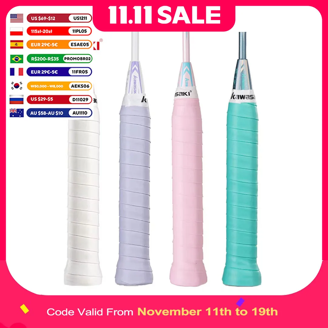 

Kawasaki Overgrip теннисные аксессуары оригинальные нескользящие липкие весла ручка для бадминтона 5/10 шт.