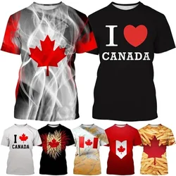 I Love Canada Creative Graphic T Shirts For Men Women 3D Printed Casual Round Neck Tee Top Short Sleeve Canada Day Mens Tshirt