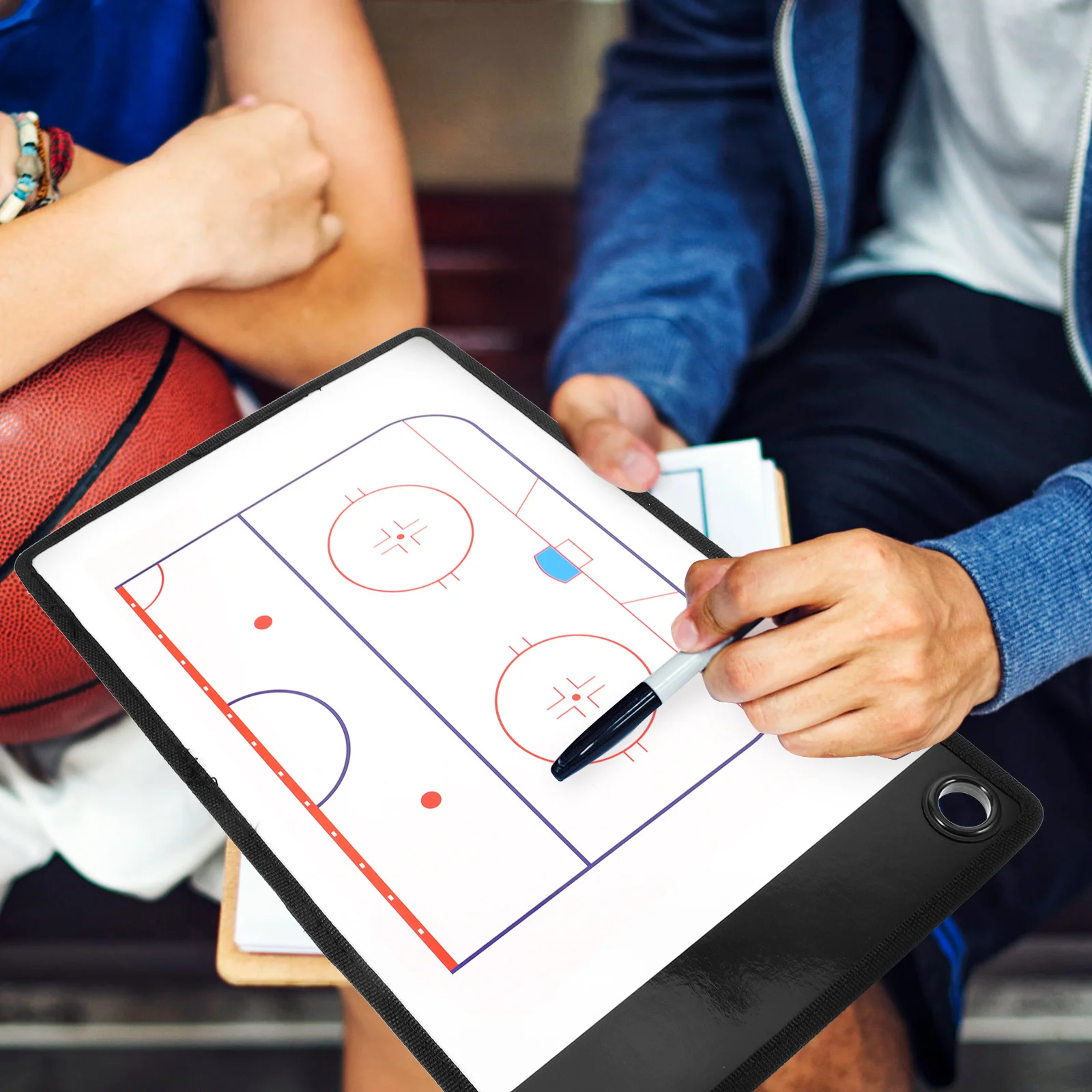 1 مجموعة هوكي الجليد التدريب مجلس دائم بولي كلوريد الفينيل قابلة لإعادة الاستخدام الكتابة القلم مزدوجة الوجهين الطباعة التدريب لعبة الفوز استراتيجية الرياضة