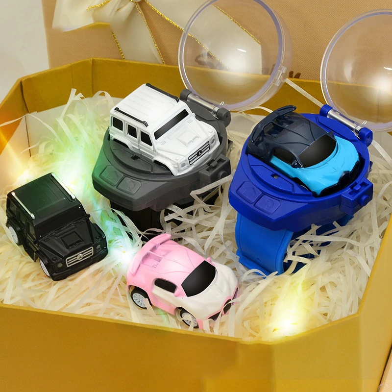 Alloy Children's Watch Remote Control Car Electric Alloy Mini Watch Car Parent Child Interaction 2.4G Remote Control Racing Toy