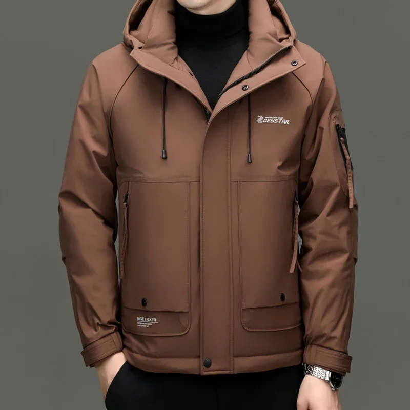 YEAE Short Down Jacket Duck Down Padding Designer Clothes Men Men's Winter Jacket Mens Coat Hooded Jackets Casual Man Sack