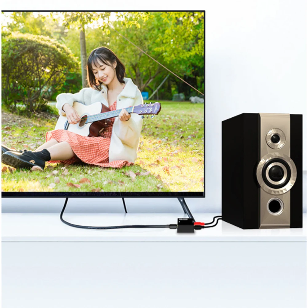 

Digital Audio Converter Optical to Stereo Output Easy Install Plug Play Compact Design Lossless Transmission