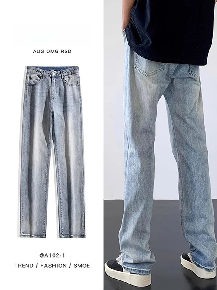 

Men's Slim Fit Straight Leg Denim Jeans Thiened Casual High Street Faion Brand Winter Wearable Classic Straight Long Trou...