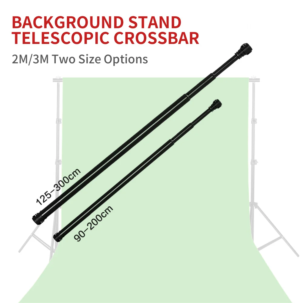 SH 망원경 크로스바 범용 사진 배경 지지대 시스템, 높이 조정, 사진 스튜디오용 배경 스탠드, 2M, 3M