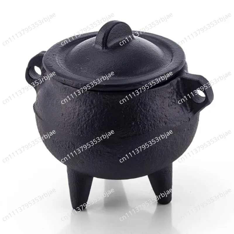Retro Cast Iron Stove Black Small Fragrance Bowl Decorative Censer Stand Incense Stick Stove Meditation Ritual