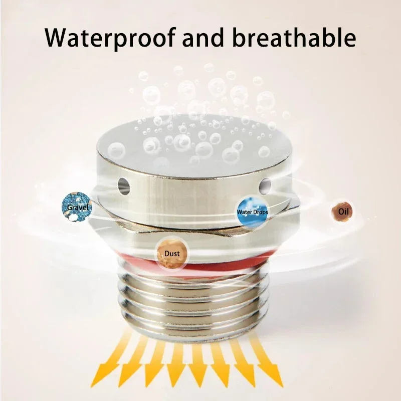 1PCS Metal Waterproof Vent Plug Air Pressure Balance Screw Brass Nickel Plated Safety Relief Valve M5 M6 M8 M10 M12 M16 M18 M20