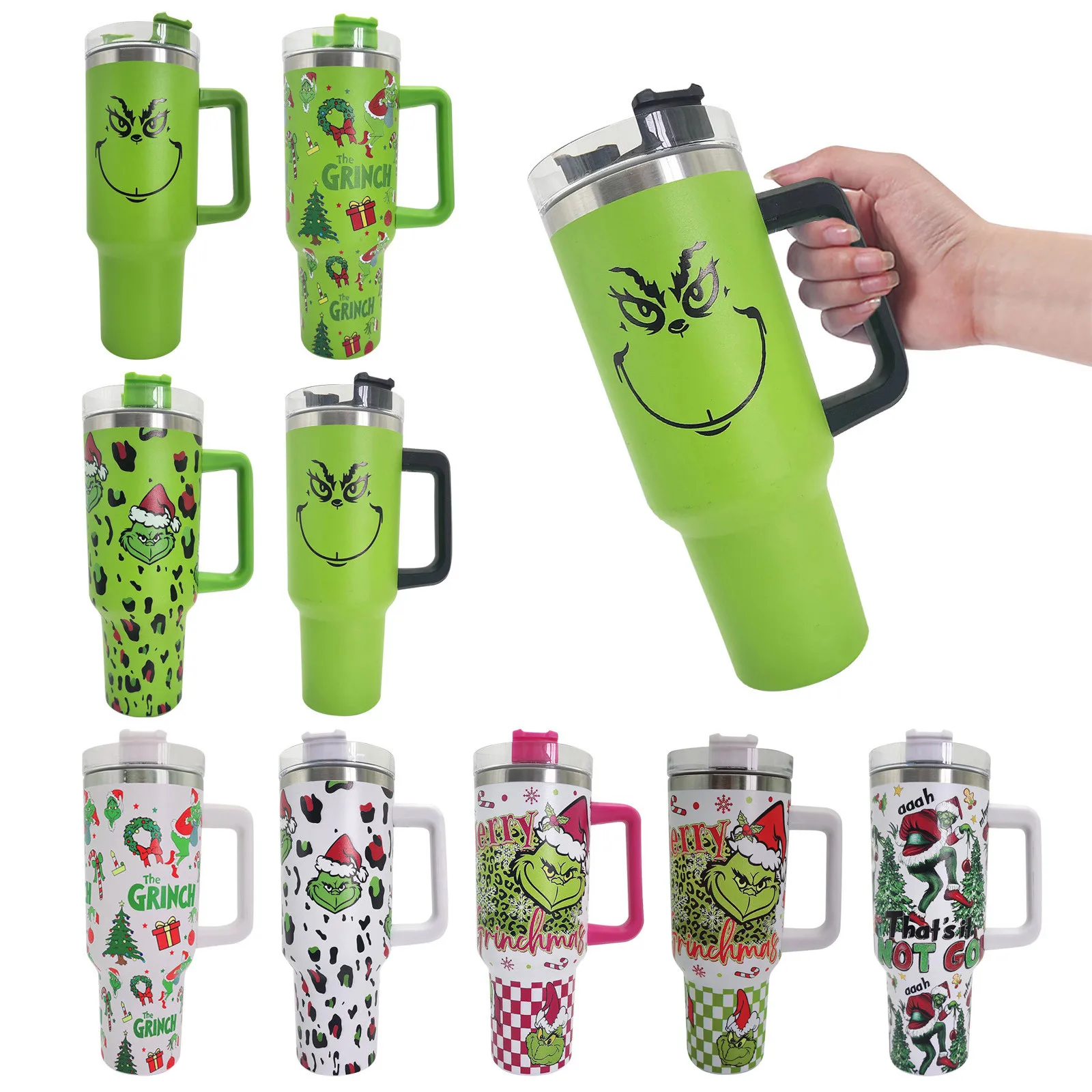

New Christmas Tumbler 40 Oz Merry Christmas Tumbler With Handle And Straw 40oz Tumbler Maintains Cold Heat And Ice For Hours