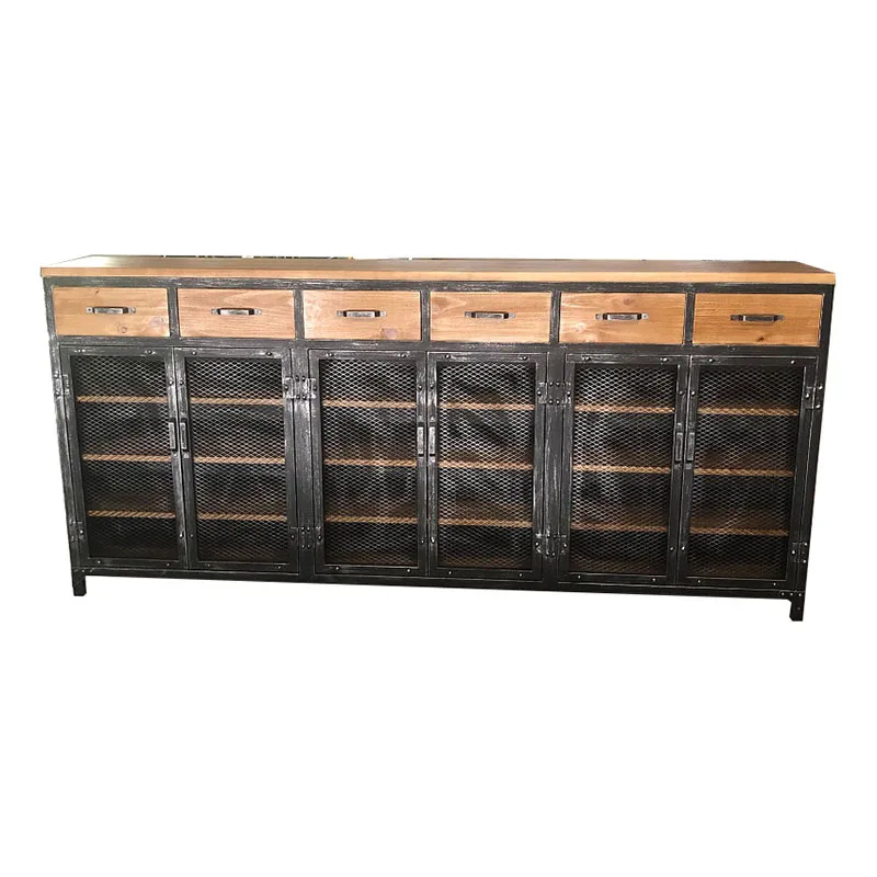 

Американский деревенский шкаф из кованого железа в стиле ретро, индустриальный стиль, ресторан, кухонный сервант