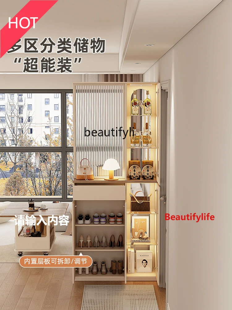

French Cream Style Living Room Partition Screen Cabinet Entry Door Block Advanced Sensory Storage Entrance Wine Cabinet LHY26