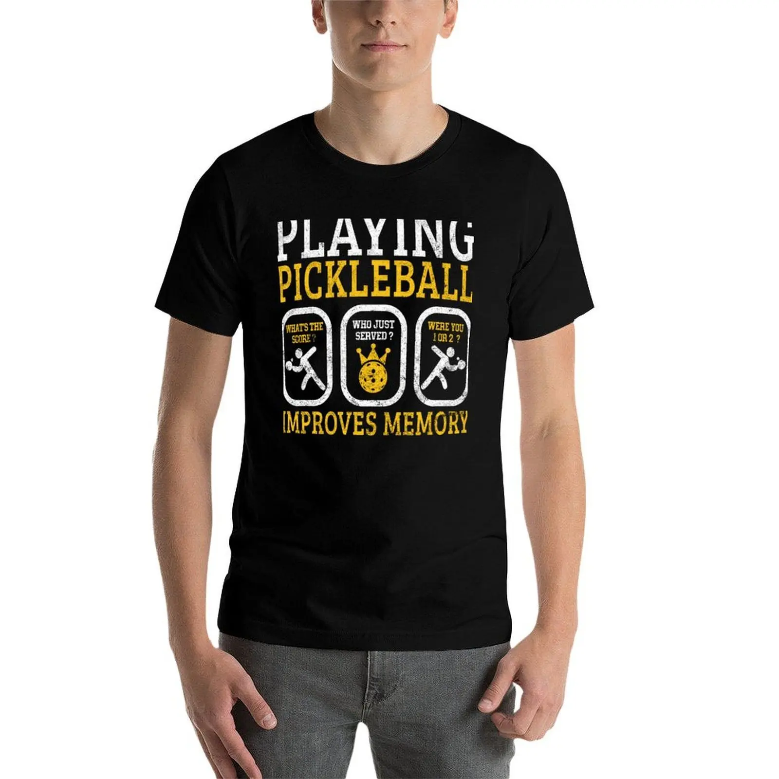 Bermain Pickleball Meningkatkan Daya Ingat Pickleball Retirement T-Shirt T Shirt Pria 100% Katun Merek Mewah Kaos Pria T-Shirt