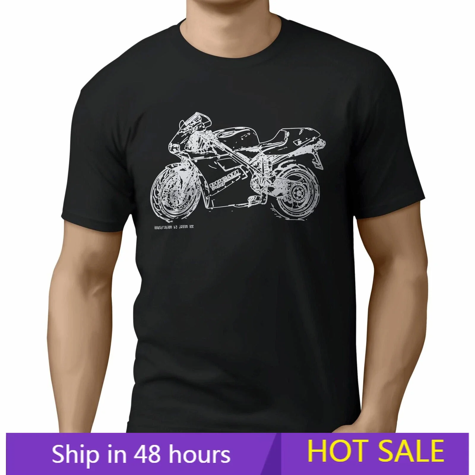 

Men T Shirt Casual Sports Tops For A D/uc.ati 748 Motorbike T-shirt Graphic Summer Short Sleeves 100% Cotton Streetwear