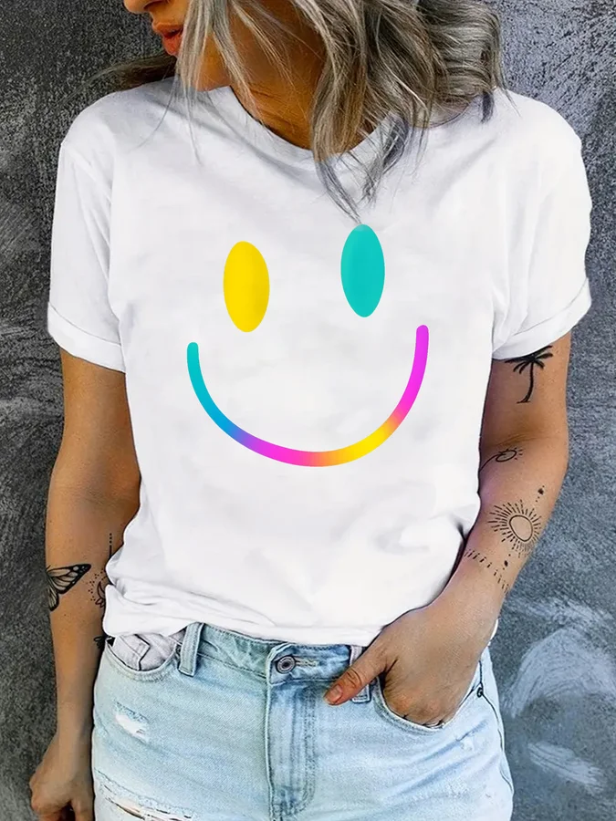 Women Loose Fit Short Sleeve T Shirt Breathable Fabric Casual Tops For Lounging At Home Party Everyday Daily Wear