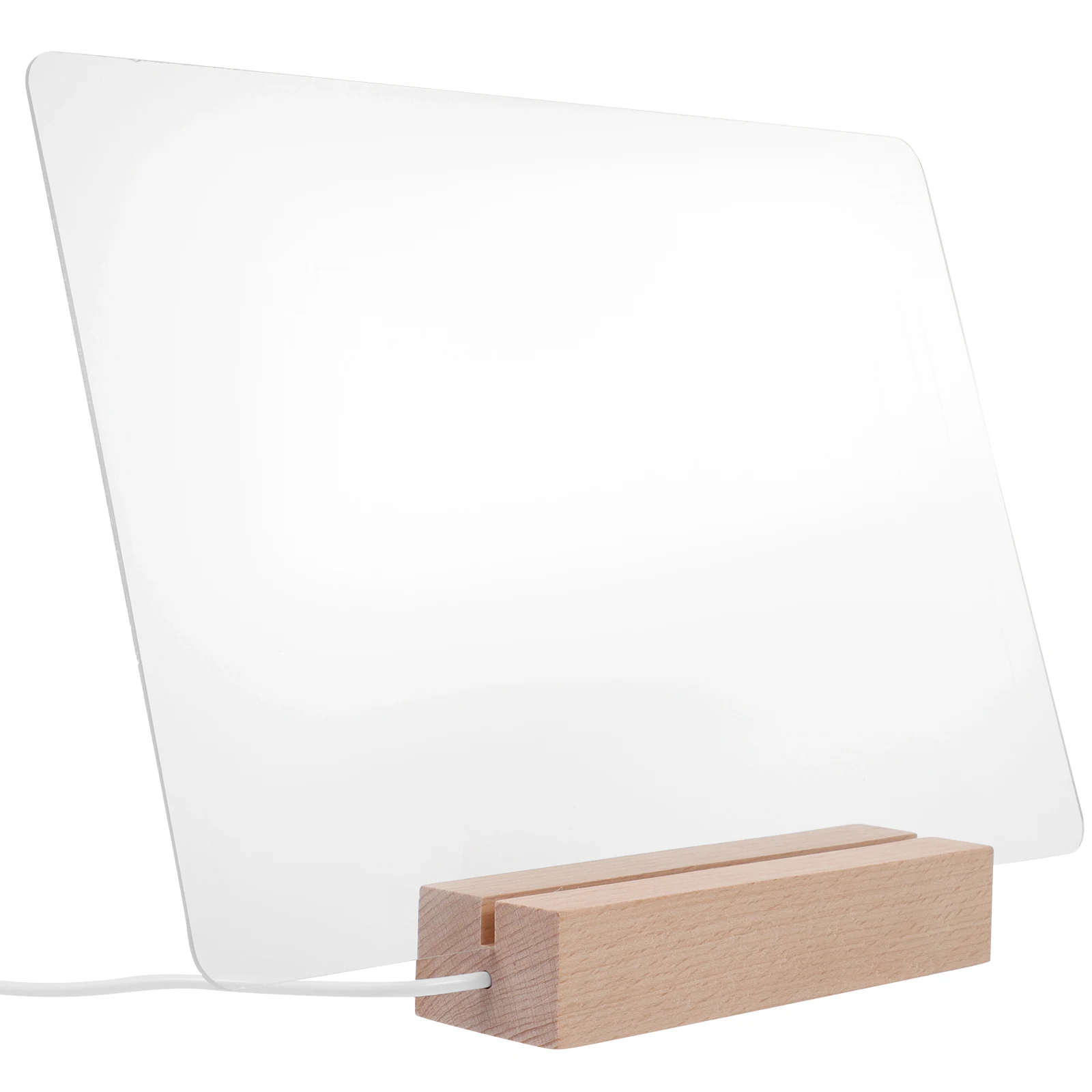 Acrylic Note Board Transparent Writing Pad Erasable Message Board Large Size Whiteboard Home Office School LED Light Base Dry