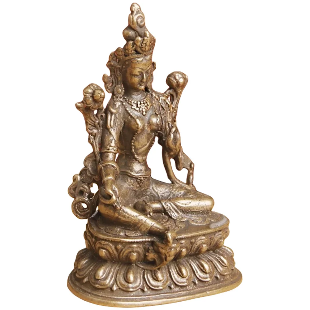 

Copper Buddha Statue Desktop Decoration Home Craft Retro Style Mini Copper Decor for Indoor Tabletop Use Buddha Decor