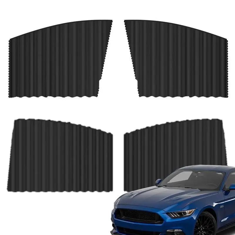 Auto Window Shades 4PCS Heat Insulation Automotive Sun Shade Soft Window Shades For Family Car & Commercial Vehicle Heatproof