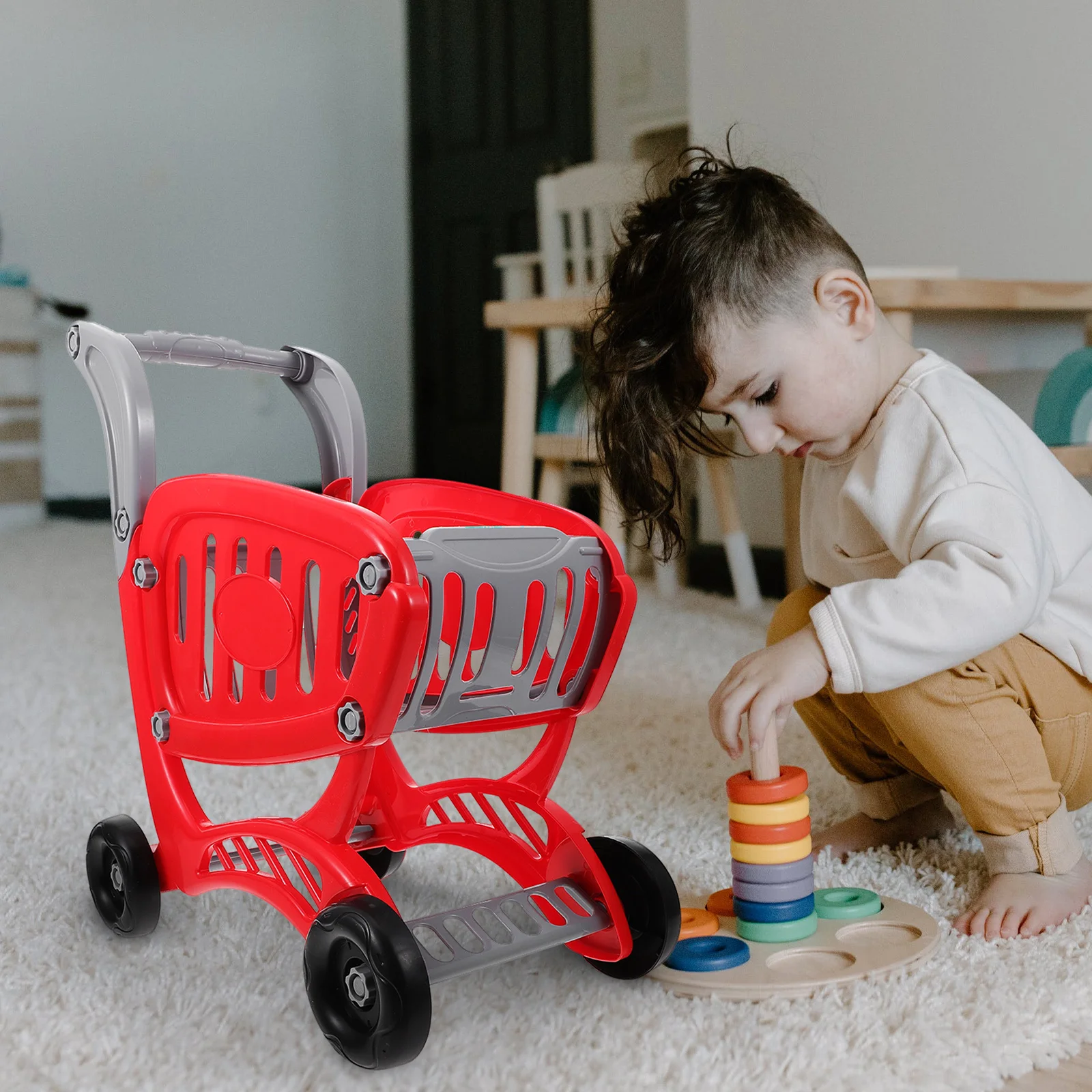 محاكاة عربة التسوق التظاهر التعليمية المبكرة لعب الأدوار لعبة التعلم التفاعلية الممتعة لتنمية الطفل #1