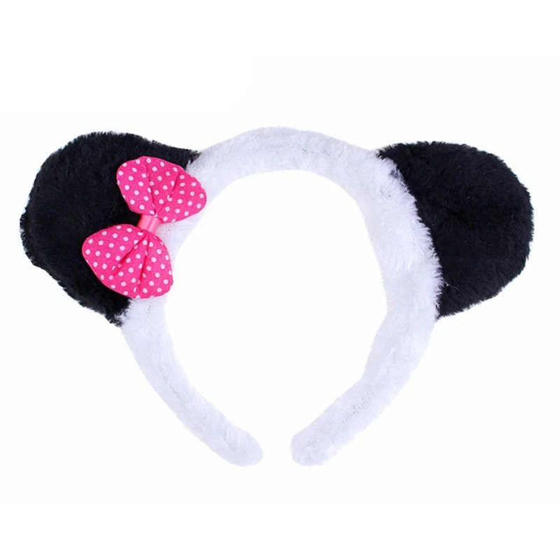 Girls Cute Cow Giraffe Elephant Monkey Headband Kawaii Soft Cat Bear Tiger Panda Ears Headpiece Performance Birthday Party Wear