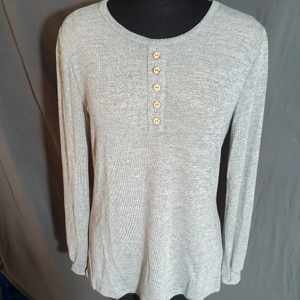 Fashion Women Knitted Pullover Autumn Winter Long Sleeve O Neck Button Design Casual Loose Fit Solid Color Street Style Tops