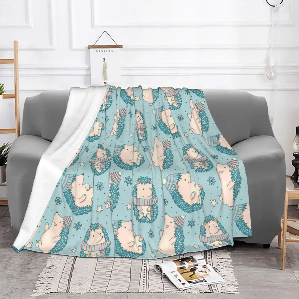 

Baby Blankets Cute Hedgehog Plaid Coral Plush Fleece Summer Collage Cartoon Gift Soft Throw Blanket for Home Travel Bedspreads