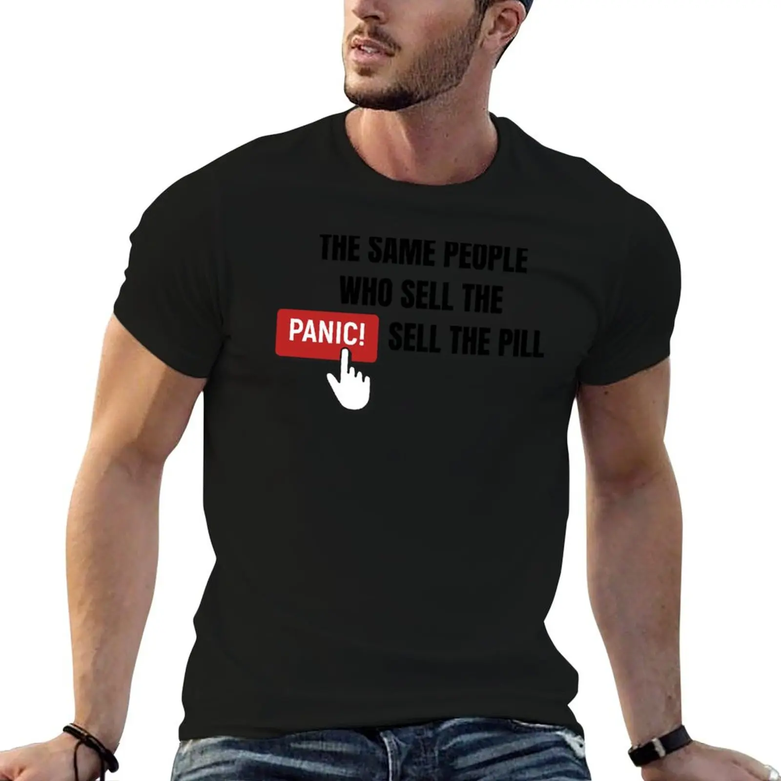 The same people who sell the panic, sell the pill T-Shirt boys animal print anime figures man t shirt men clothes