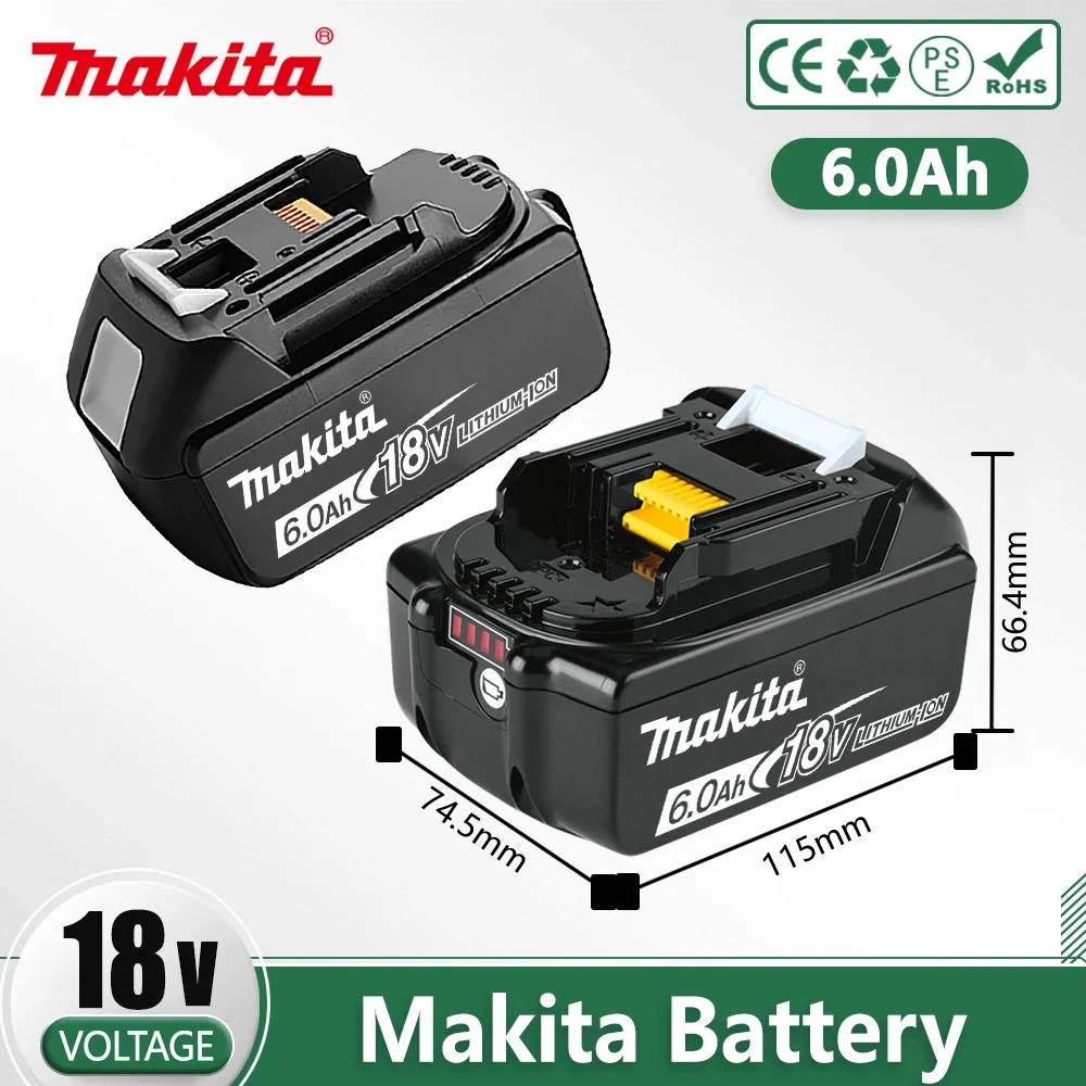 

Makita Original 18V 3.0Ah/5.0Ah/6.0Ah Lithium Rechargeable Battery Li-ion Replacement Batteries BL1860 BL1830 BL1850 BL1860B