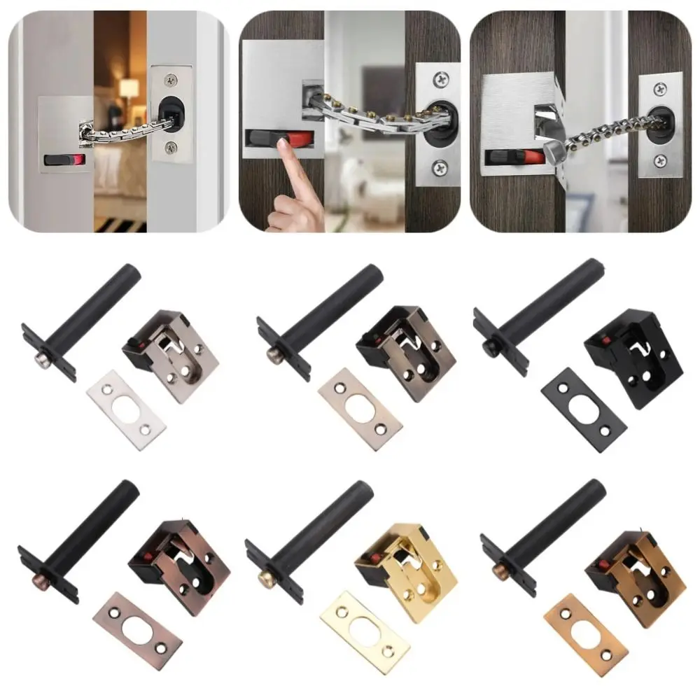 

Противоугонный дверной замок-цепочка из алюминиевого сплава, выдвижная цепочка, защитный дверной замок, прочный, тихий, скрытый дверной болт, дверь отеля