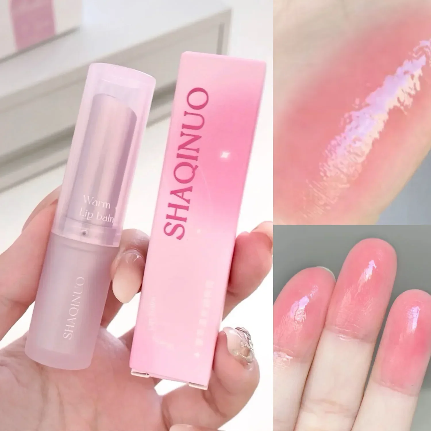 Heallor Colored Moisturizing Lip Balm Magic Lipstick Color Changing Transparent Peach Orange Tinted Lip Care Hydrating Anti-dryi