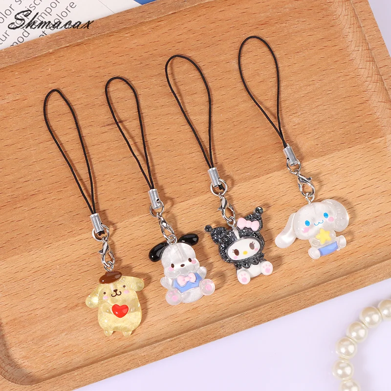 Sanrio Phone Pendant Melody Cinnamoroll Keychain Lanyard Kuromi Bag Charm Hello Kitty Hanging Rope Decoration