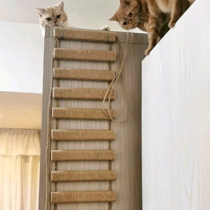 Various Sizes Cat Bridge Use for Cat Cage Sisal Rope Cat Ladder Pet Furniture Cat Step Scratcher Post Kitten Toys Cat Tree Tower