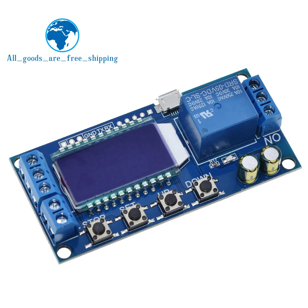 6-30V Micro USB Digital LCD Display Time Delay Relay Module Control Timer Switch Trigger Cycle Module XY-LJ02