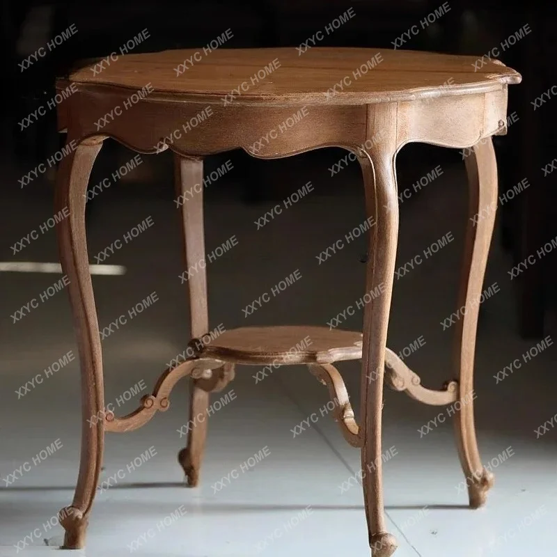 XXMedieval solid wood retro lace round few carved old coffee table side table corner few small tea table