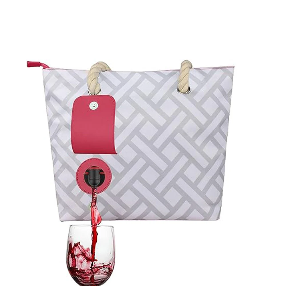 

3-х мешков и носик для вина, идеально подходящих для пляжа, пикников, дней рождения, свадьбы, Рождества и Дня благодарения. Сумка для черного вина с