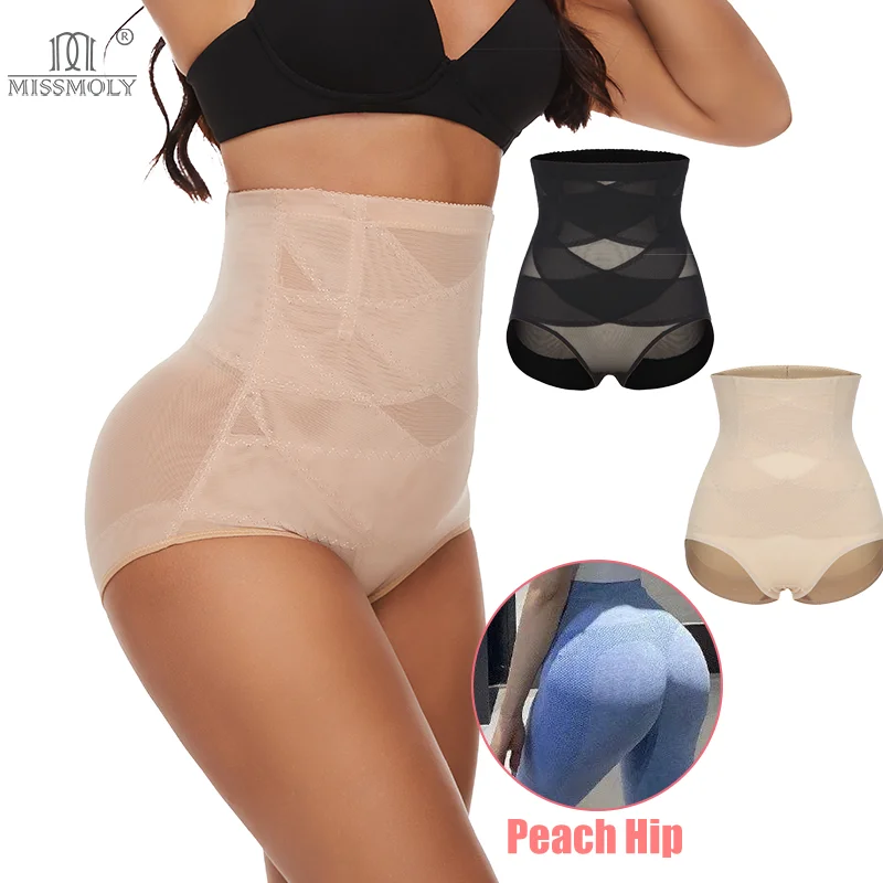 

Women High Waist Body Shaper Cross Mesh Girdle Shapewear Panties Tummy Control Slimming Waist Trainer Butt Lifter Sexy Underwear