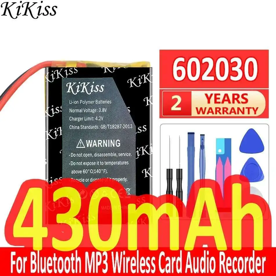 

Mp3/Mp4 Battery 602030 2 Cable, Without Connector 430mAh For Bluetooth MP3 Wireless Card Audio Recorder