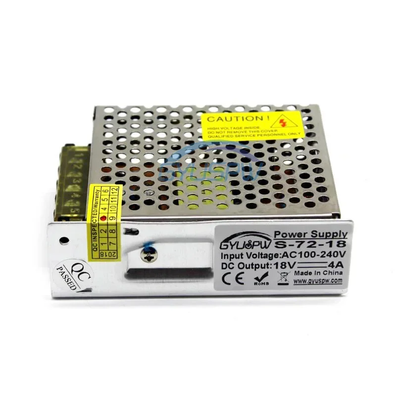 Universal Input AC 110V-220v To DC18V DC 18V 4A Regulated Switching Power Supply 72W Voltage Regulator LED Transformer