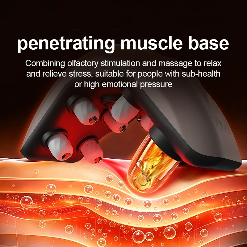 Jinkairui Neck & Shoulder Massager 8-Knot Shiatsu Massage for Trapezius Muscle with Red Light Heating & EMS Function Gift
