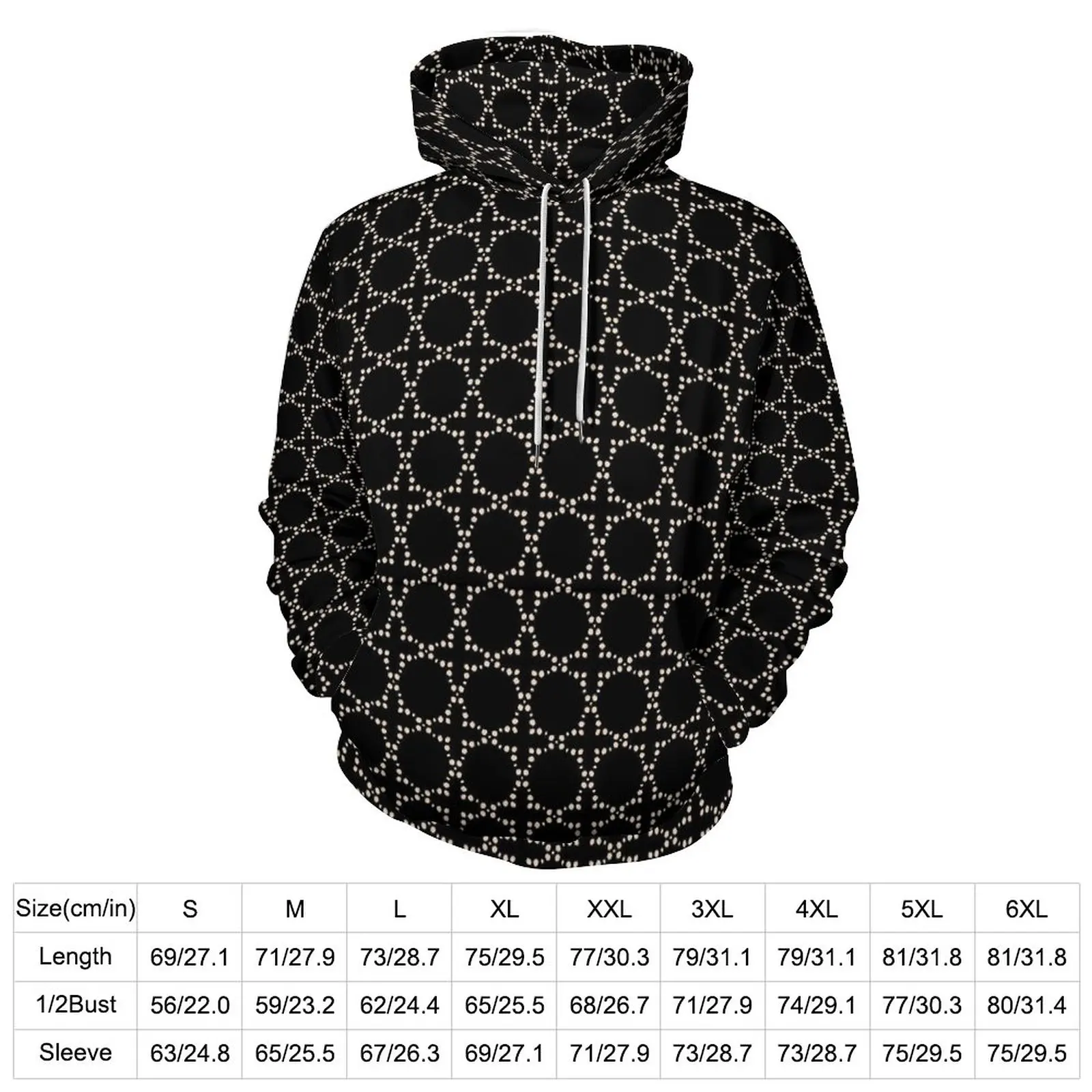 Tribal Print Casual Hoodies Vintage Ring Pretty Printed Loose Hoodie Autumn Long-Sleeve Hip Hop Oversized Hooded Sweatshirts