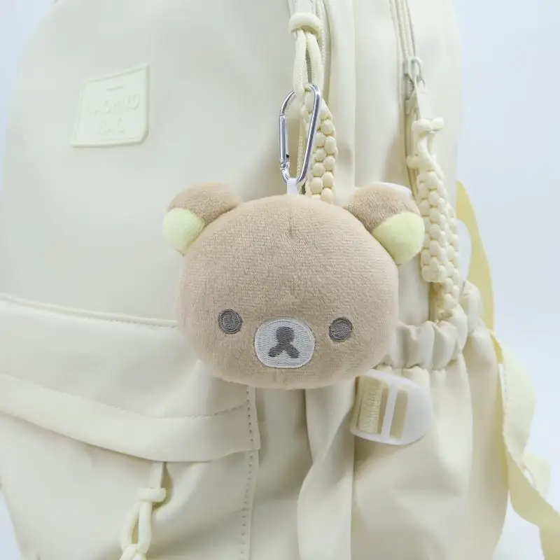 Kawaii Rilakkuma Korilakkuma juguetes de peluche Mini espejo de maquillaje mochila llavero creativo niñas regalo de cumpleaños periféricos creativos