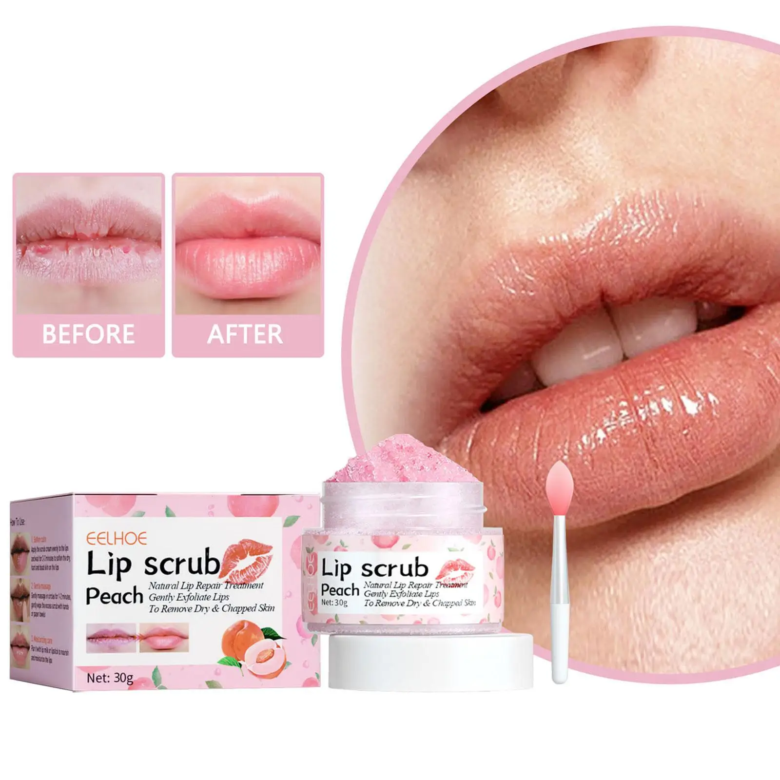 Lip Care Scrub Cream Lip Mask Lip Sleep Mask Night Lip Sleeping Gloss Peach Moisturizing Lip Bleach Maintenance Cream Balm Y5N0