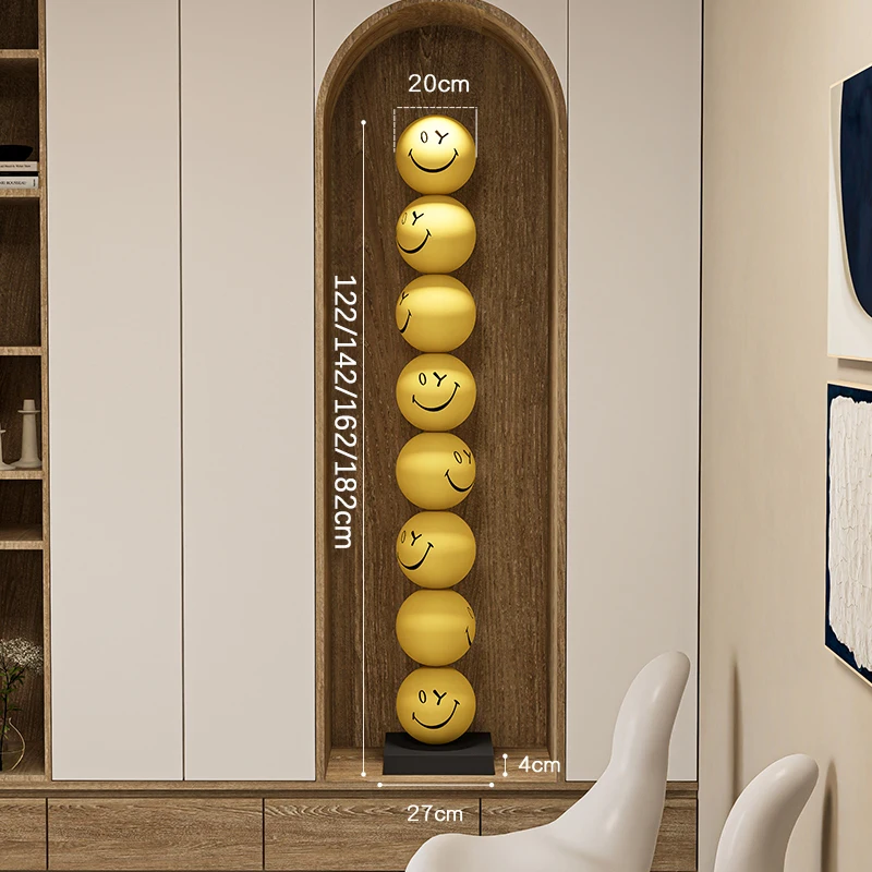 Creative Smiley Art Ornament Light Luxury High-end Installation Sculpture Ornament Bedroom Large Ornament Home Office