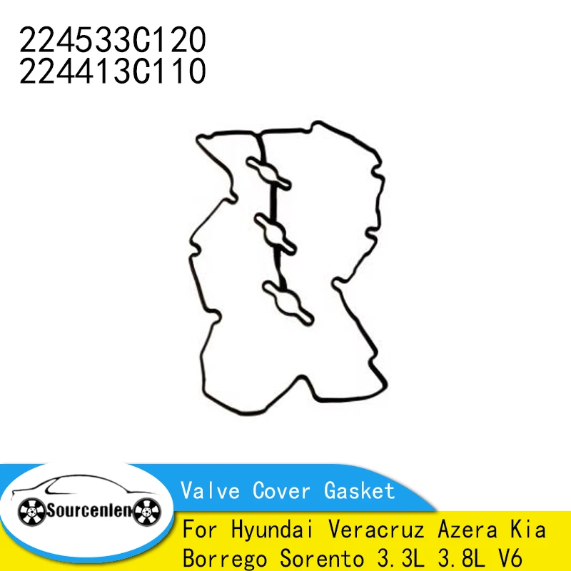 Genuine Valve Cover Gasket Set For Hyundai Veracruz Azera Kia Borrego Sorento 3.3L 3.8L V6 224533C120 224413C110