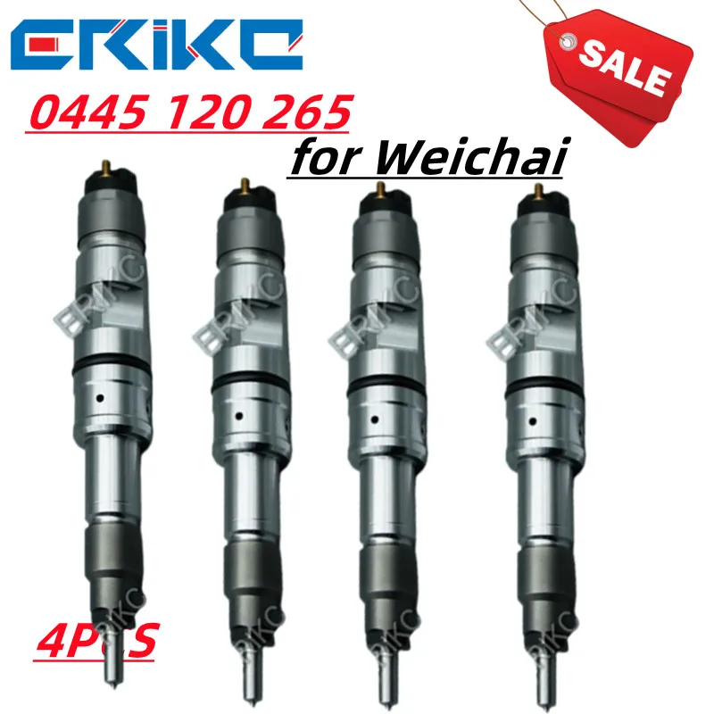 

4PCS 0 445 120 265 Common Rail Diesel Fuel Injector 00986ad1016 612630090028 for Weichai Wp10 Wp12 JAC J4 JAC Sei 3 0445 120 265