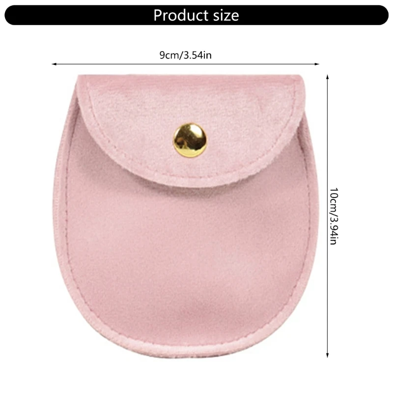 15pcs Elegant Flocking Jewelry Pouches Oval Styles Portable for Display Dropship