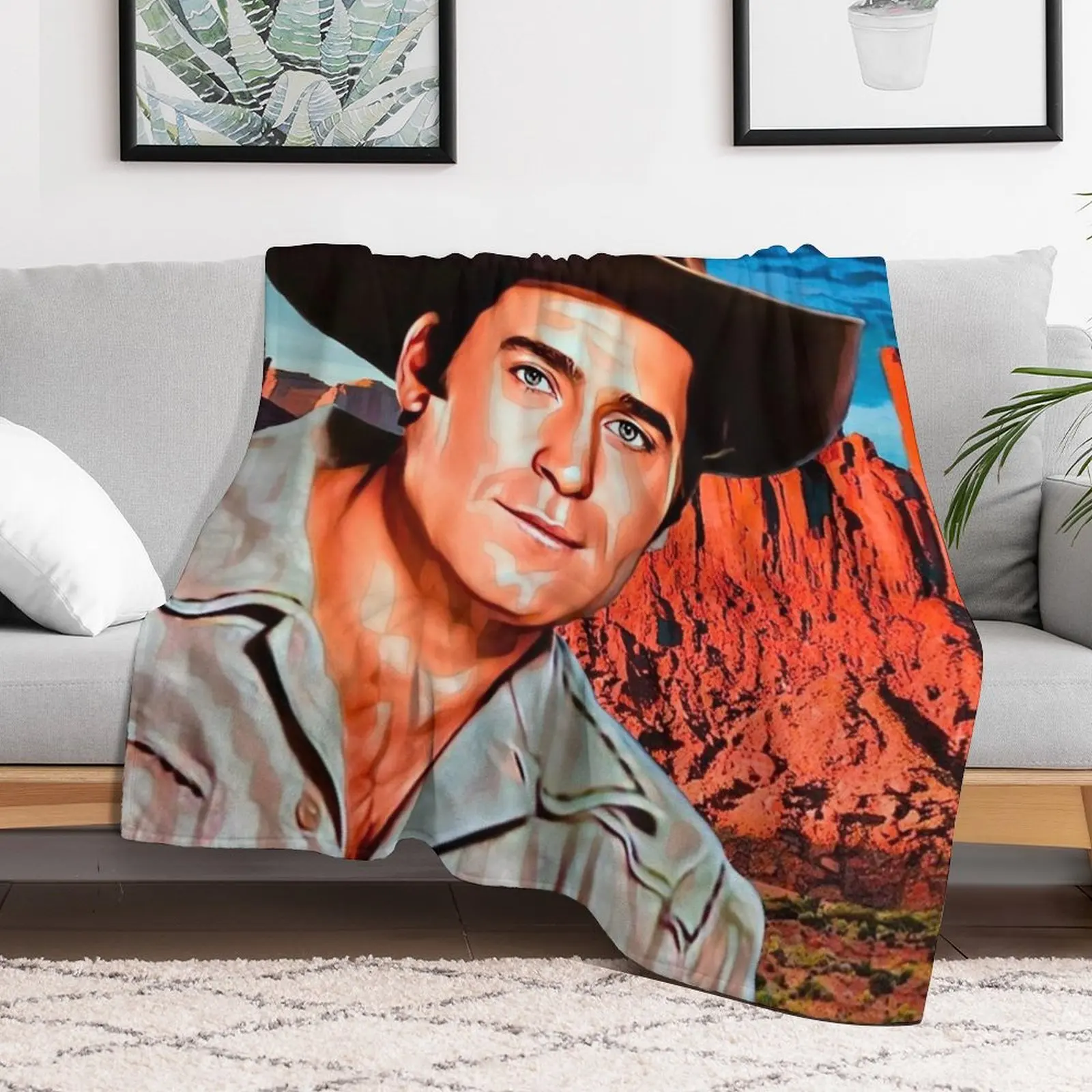 Clint Walker,Cheyenne Bodie 1960's TV Throw Blanket For Sofa Thin Custom Sofa Quilt Decorative Sofas Blankets