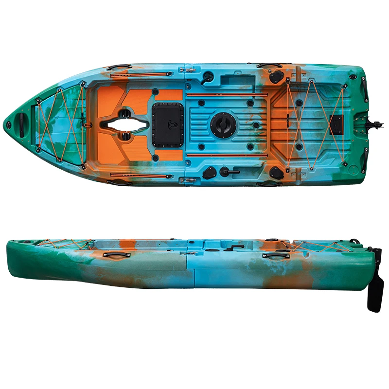 قوارب الكاياك المعيارية لصيد الأسماك بطول 9.3 قدم، قارب LLDPE بدواسة للجلوس مكونة من قسمين 2025 #5