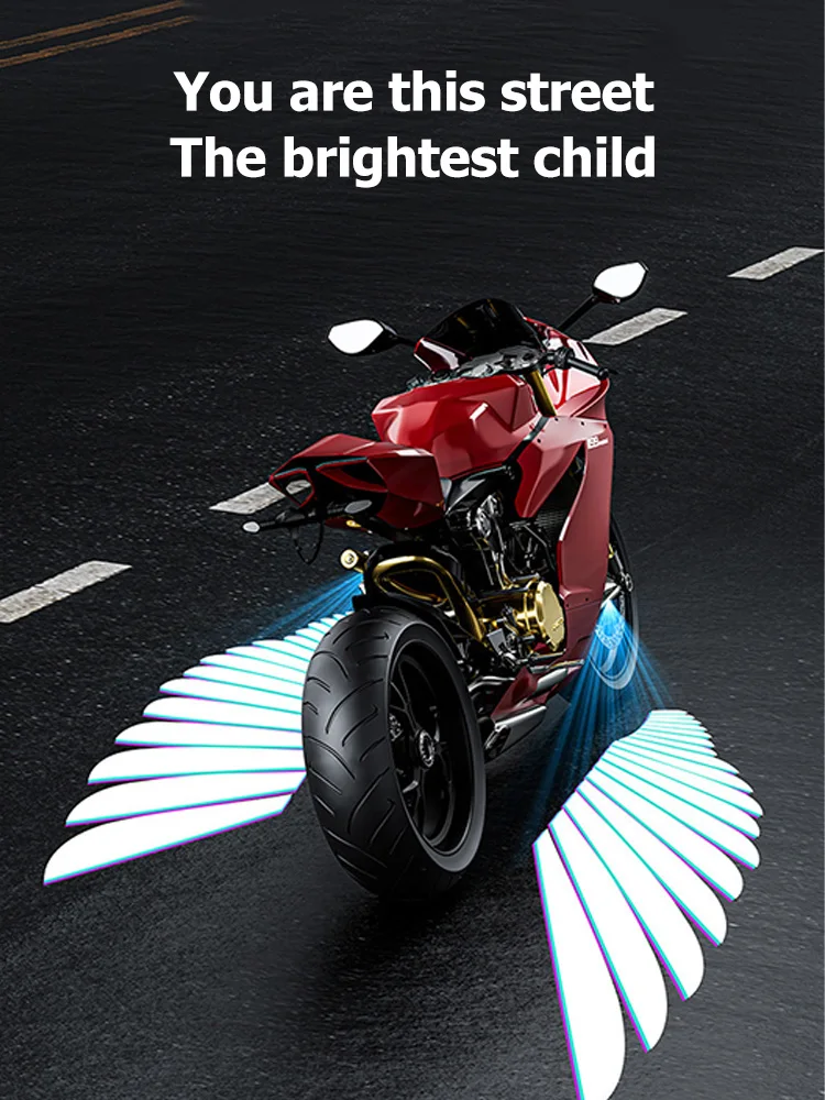 2 Pieces Motorcycle LED Underbody Light Projector Ghost Angel Wings Laser Light Lamp Car Motorcycle Accessories 72cm