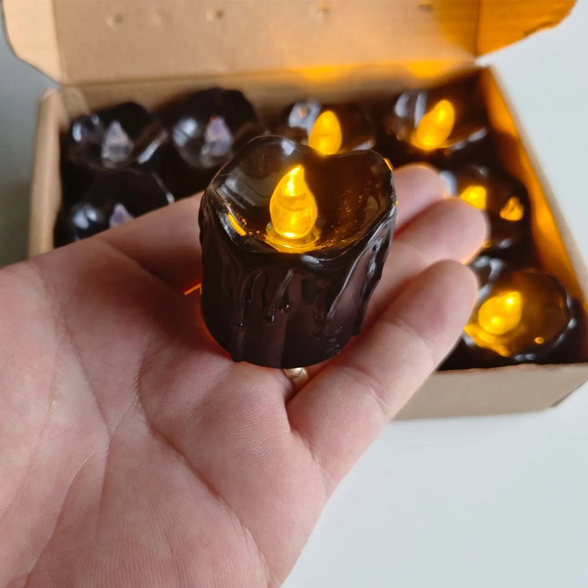 Velas electrónicas de 12 piezas, luces de decoración navideña, velas sin humo, arreglo de ambiente de fiesta de Navidad y Halloween