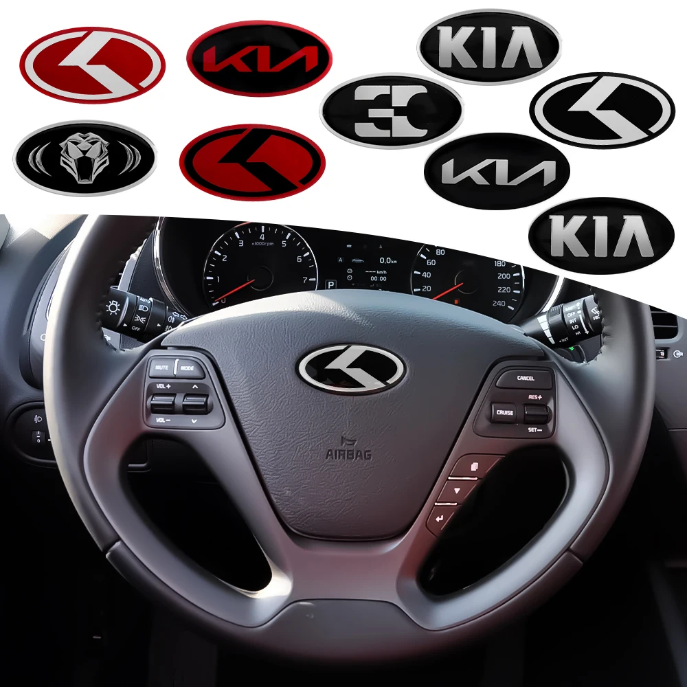 Adesivo emblema para volante de carro, estilo automático para kia sportage 3 rio k2 ceed carnaval picanto soul ev6 niro forte seltos