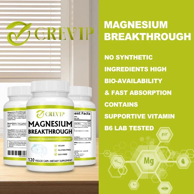 Magnesium - for Muscle, Heart, Nerve & Bone Support, Gluten Free, Made in The USA